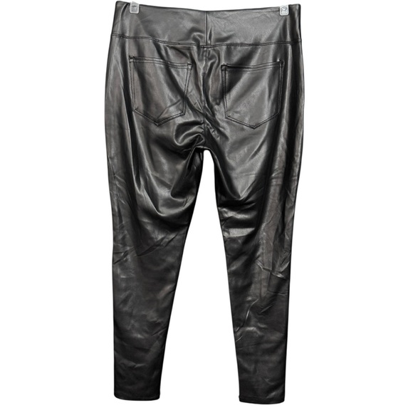 Black High Rise Faux Leather Ponte Leggings – Women’s XL - Picture 3 of 7